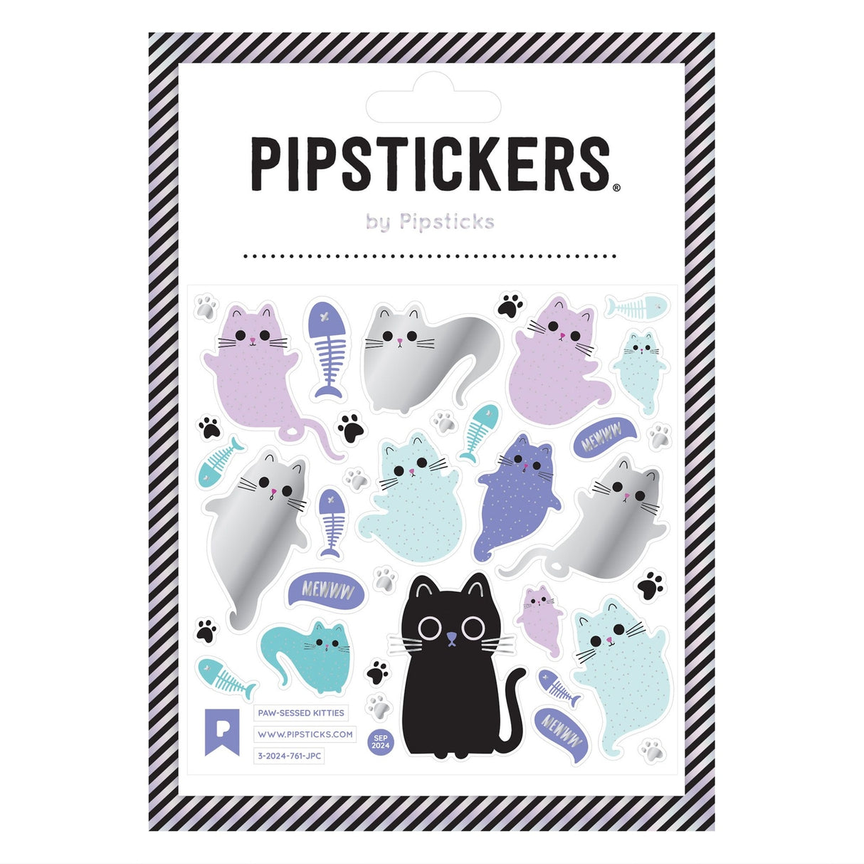 Pipsticks Sticker Sheet - Paw-Sessed Kitties