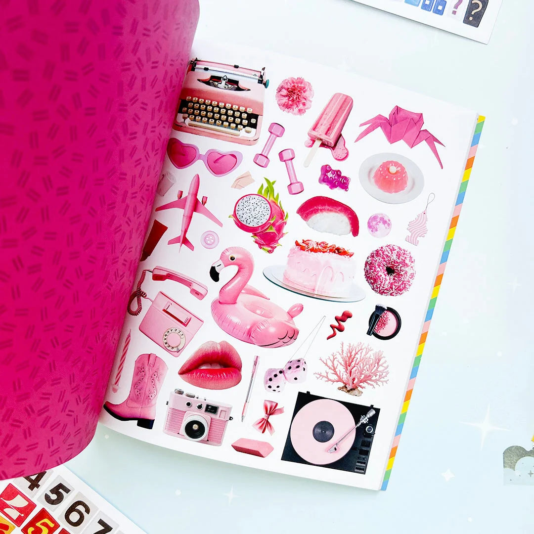 Your sticker stash is about to get very color-coordinated 🌈 Sticker the Rainbow Book Vol. 2: In Real Life is packed with 1500+ photorealistic stickers in every shade imaginable, from juicy lemons and shiny silver treasures to butterflies, vintage objects, florals, gems, and colorful everyday finds. With 30 pages of ultra-realistic stickers (plus 4 pages of alphabet + number stickers!), this book is basically a rainbow treasure hunt for your journal, planner, snail mail, laptop, or craft cart.