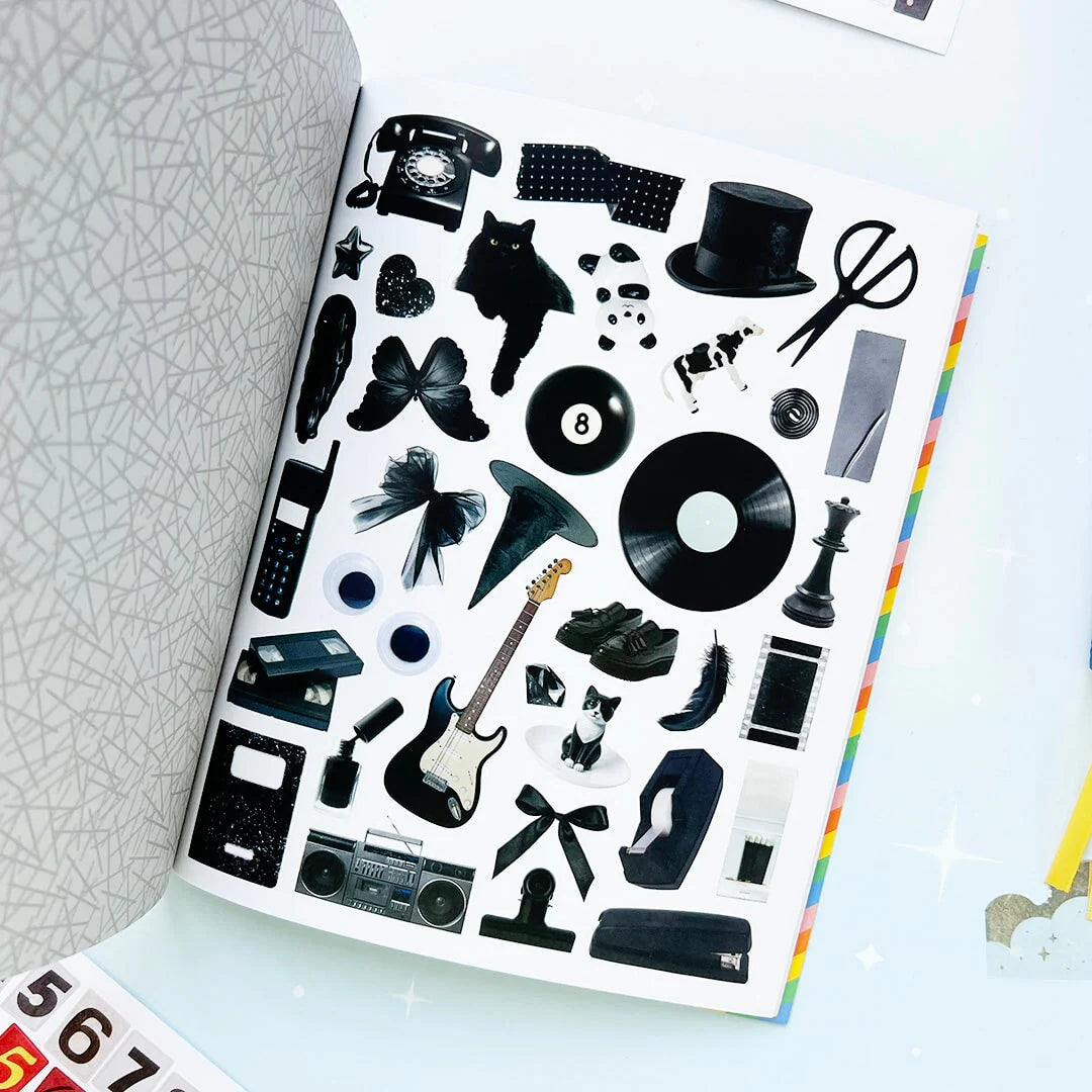 Your sticker stash is about to get very color-coordinated 🌈 Sticker the Rainbow Book Vol. 2: In Real Life is packed with 1500+ photorealistic stickers in every shade imaginable, from juicy lemons and shiny silver treasures to butterflies, vintage objects, florals, gems, and colorful everyday finds. With 30 pages of ultra-realistic stickers (plus 4 pages of alphabet + number stickers!), this book is basically a rainbow treasure hunt for your journal, planner, snail mail, laptop, or craft cart.