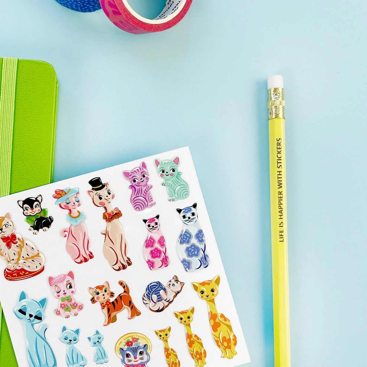 Meet your new favorite feline cat crew, a lineup of colorful, personality-packed kitties in all kinds of playful poses and patterns. From sleek and sassy to sweet and snuggly, each cat is illustrated with bright colors, fun textures, and just the right amount of attitude. It’s a full-on cat parade that brings charm to every corner of your page.
