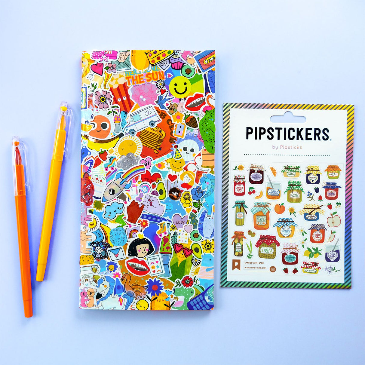 PipStickers are the PERFECT gift for the sticker lover in your life - even if it's you! These unique PVC designs with silver foil accents come on a clear backing and cannot be found anywhere else.
Includes one 4" x 4" sheet of Canned With Care PipStickers and includes the Pipsticks manifesto.