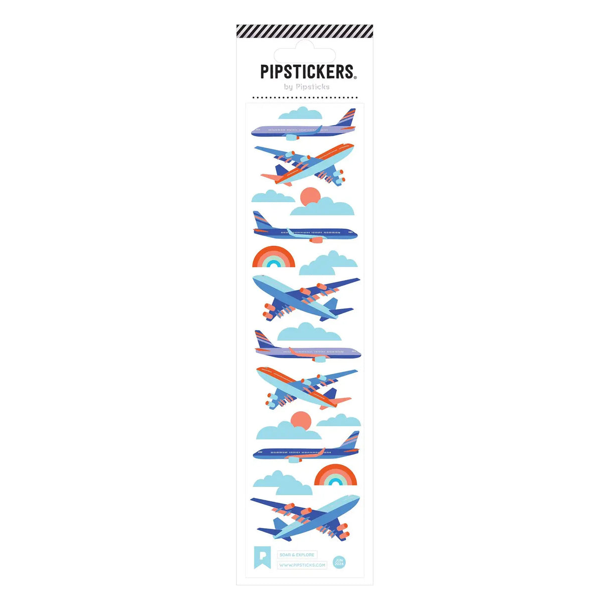 PipStickers are the PERFECT gift for the sticker lover in your life - even if it's you! These unique PVC designs with silver foil accents come on a clear backing and cannot be found anywhere else.
Includes one 2'' x 8'' sheet of Soar & Explore PipStickers and includes the Pipsticks manifesto.