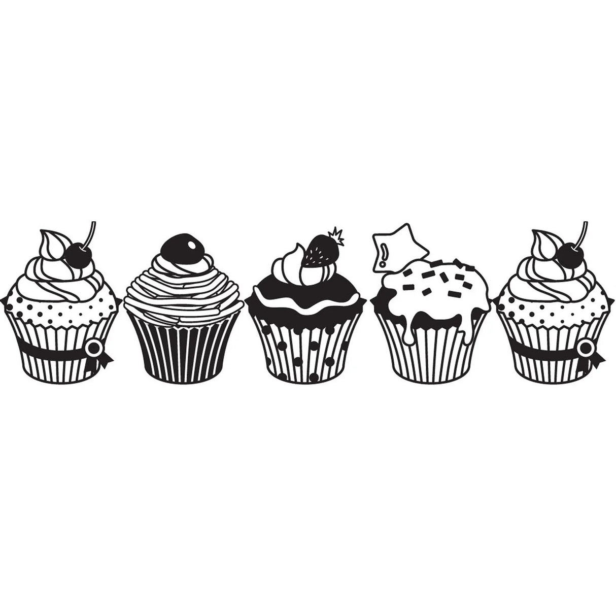 Black self-inking cupcakes cartridge to fit into PLUS Decoration Roller Applicator. Uses a pigment and oil-based ink.