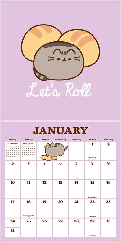 Enjoy 12 months of snacks, naps, treats, and parties with Pusheen the cat—life is sweet when she’s around!
The Pusheen 2027 Wall Calendar makes every day delicious! Mix one part easy organization, two parts the internet's most beloved cat, and one part stickers for irresistible fun, and enjoy all year. Don't forget the sprinkles!
Features include:
- 12" x 12" (12" x 24" open)
- Cover design eliminates need for plastic packaging
- Printed on FSC®-certified paper with soy-based ink
- Planning spread for Sep