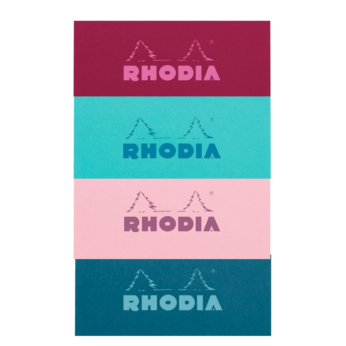 Rhodia's iconic staple-bound pad, now available in four distinct new colors: Azure, Powder Pink, Peacock, and Plum. Made in France
Size: 5.75 x 8.25"
80gsm ultra white paper, graph grid
Fountain pen and marker friendly
80 microperforated sheets
Cardboard underside provides a firm writing surface
Includes 1 Notepad. Cover color is selected at random.