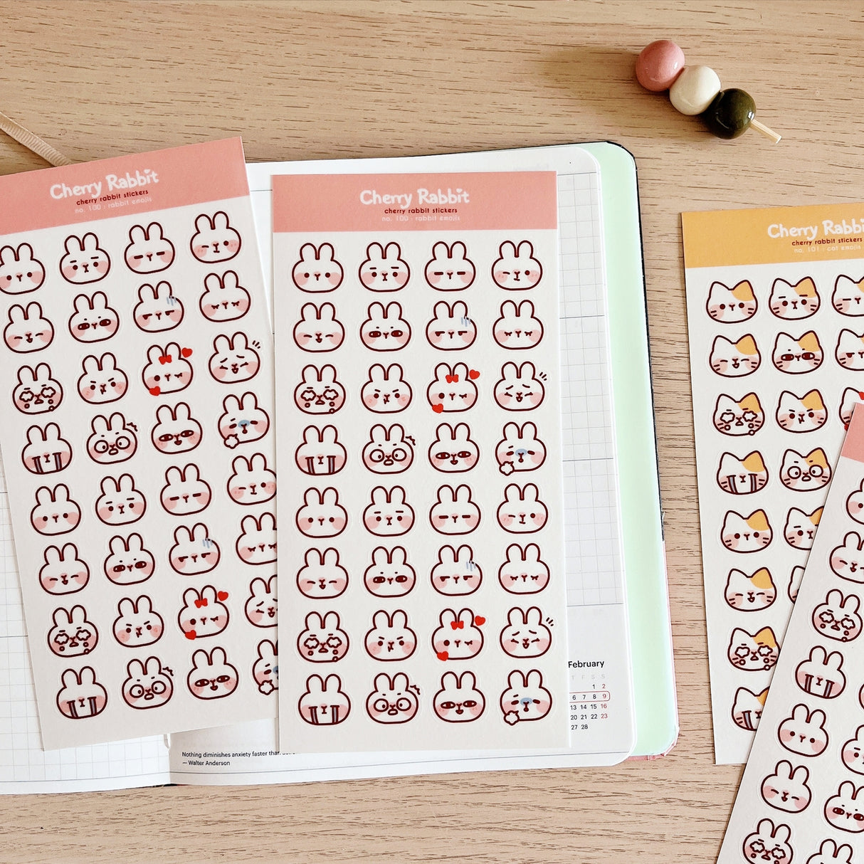 Cherry Rabbit - Rabbit Emojis Sticker