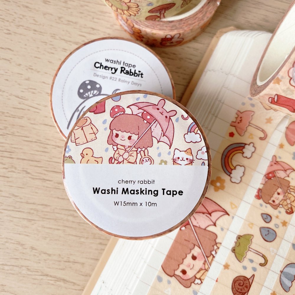 Cherry Rabbit - Rainy Days Washi Tape