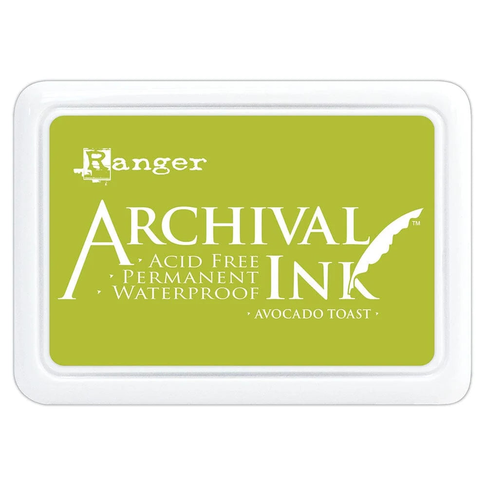 Ranger Archival Ink Pad - Avocado Toast
Archival Inks™ provide lasting stamping results that are permanent on many surfaces. Get a crisp image that doesn't bleed over water-based inks, markers, acrylic paint, watercolors, and more. Pads can be easily re-inked with the coordinating Archival Ink Re-Inker.