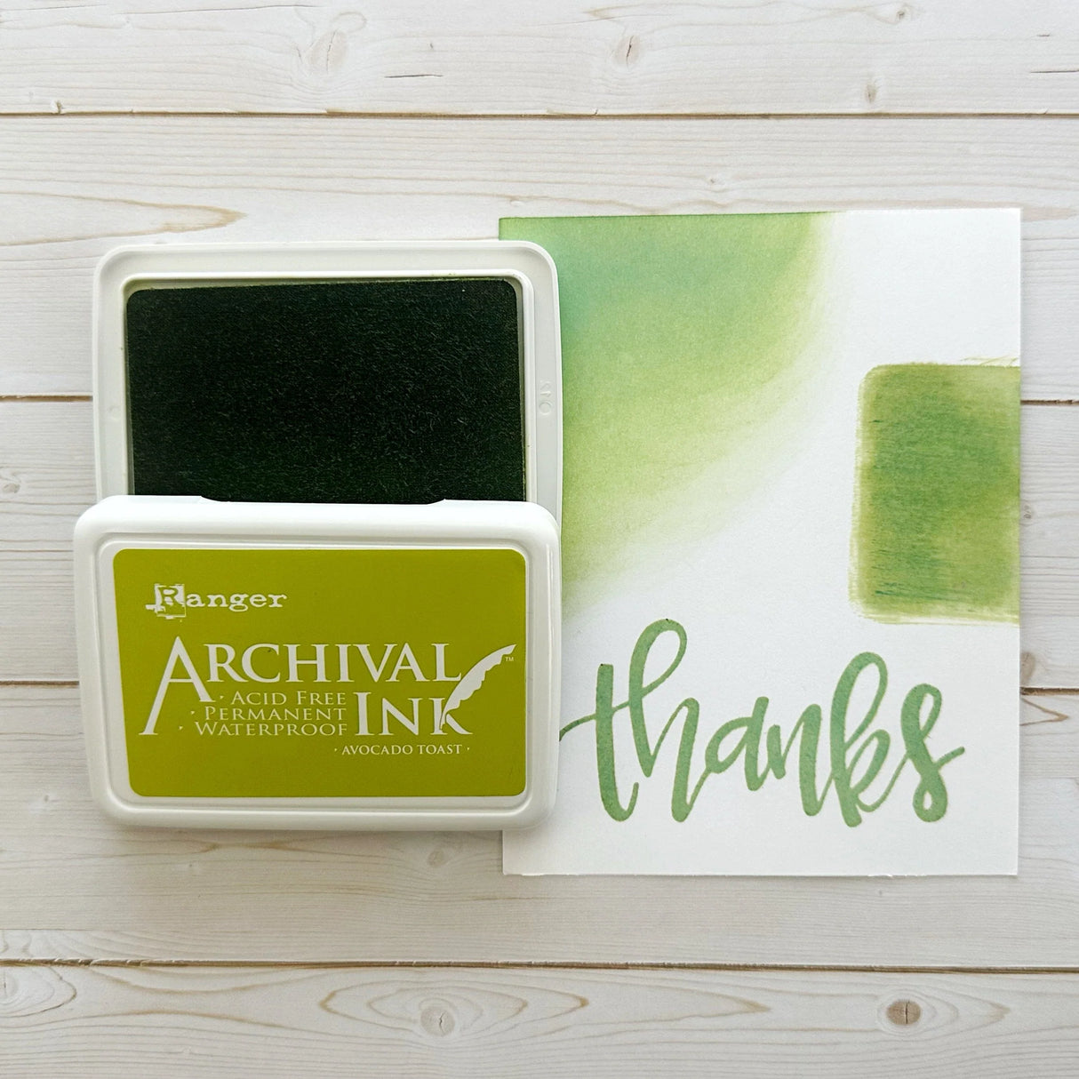 Ranger Archival Ink Pad - Avocado Toast
Archival Inks™ provide lasting stamping results that are permanent on many surfaces. Get a crisp image that doesn't bleed over water-based inks, markers, acrylic paint, watercolors, and more. Pads can be easily re-inked with the coordinating Archival Ink Re-Inker.