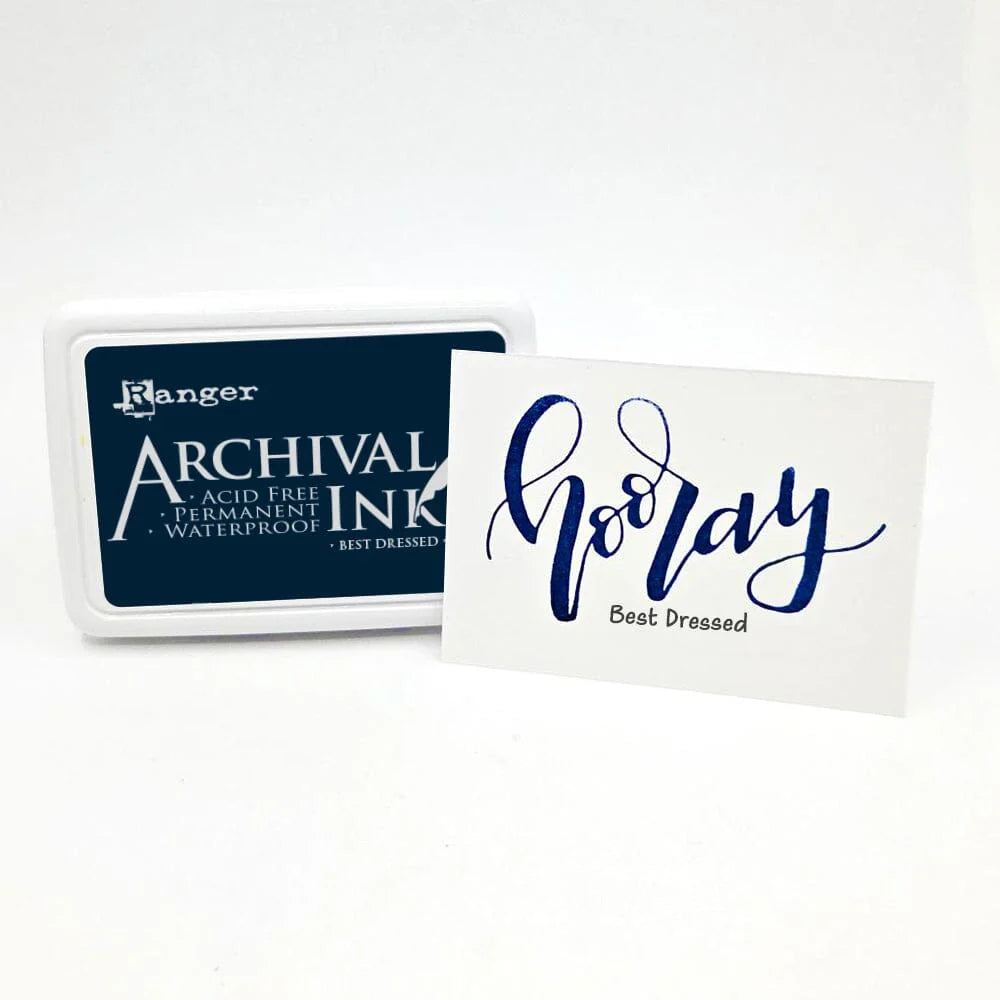 Ranger Archival Ink Pad - Best Dressed
Archival Inks™ provide lasting stamping results that are permanent on many surfaces. Get a crisp image that doesn't bleed over water-based inks, markers, acrylic paint, watercolors, and more. Pads can be easily re-inked with the coordinating Archival Ink Re-Inker.