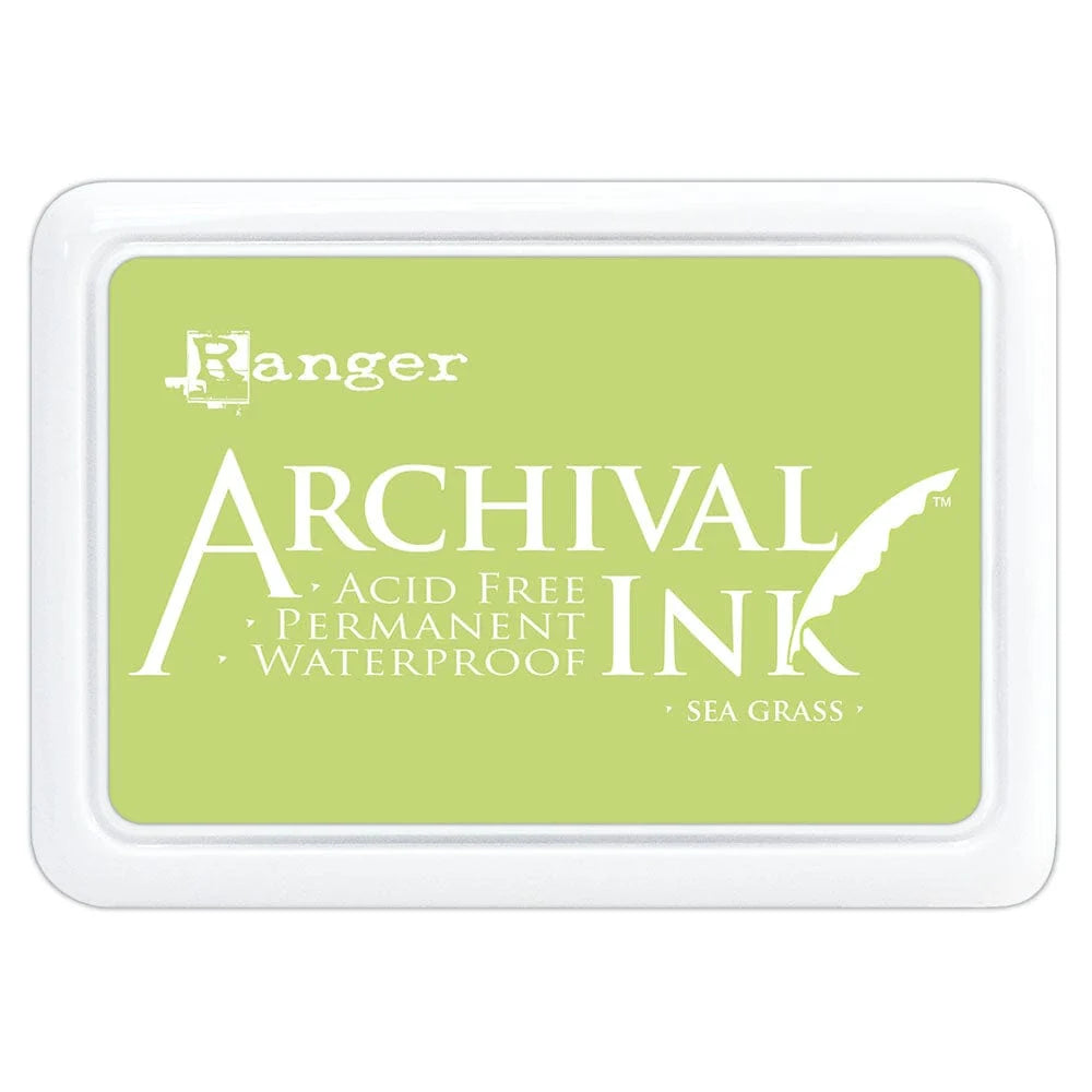 Ranger Archival Ink Pad - Sea Grass
Archival Inks™ provide lasting stamping results that are permanent on many surfaces. Get a crisp image that doesn't bleed over water-based inks, markers, acrylic paint, watercolors, and more. Pads can be easily re-inked with the coordinating Archival Ink Re-Inker.