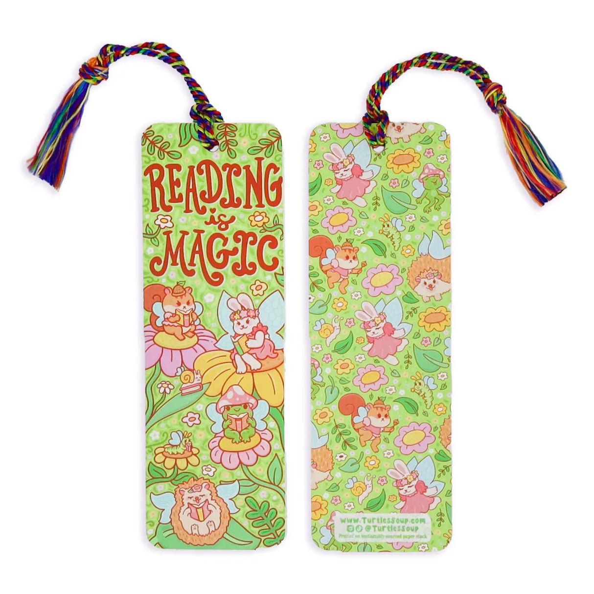 Hold your spot in style with our fun and funky bookmark collection! Whether you prefer romance, fantasy, or science fiction, our bookmarks will fit perfectly between the pages of your favorite novel.
🐢 Bookmark is printed on sustainably-sourced premium ultra-thick card stock with soft-touch matte texture
🐢 Unique design on the front and back
🐢 Bookmark measures 2" x 6"
🐢 Copyright © 2025 Turtle's Soup. All Rights Reserved.