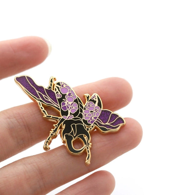 Shoal - Rhinoceros Beetle Pin - Purple