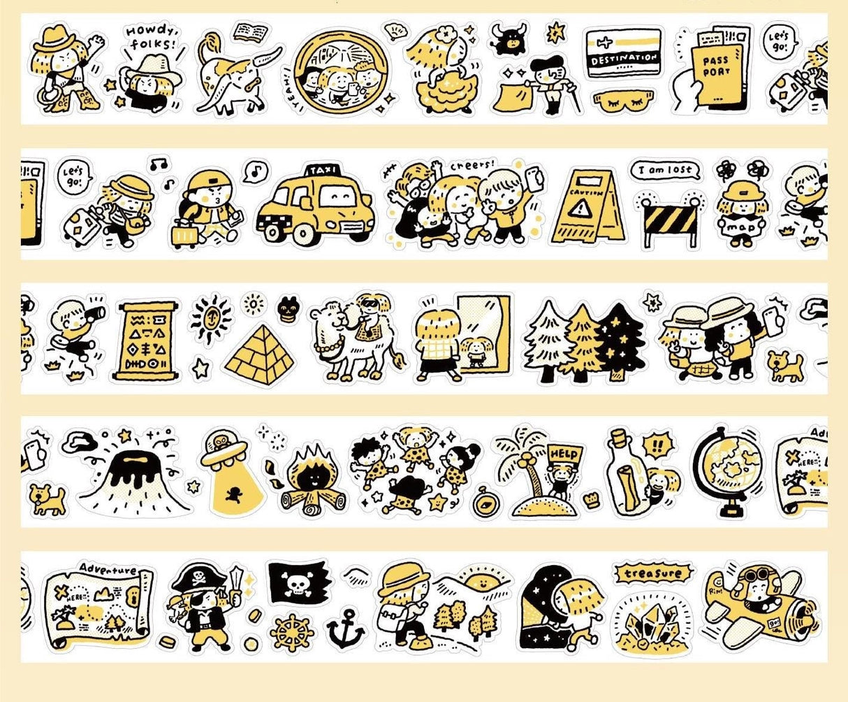 Our Adventure Kisscut Washi Tape is filled with travel-inspired illustrations - think mountains, maps, compasses, and little discoveries waiting to be made.
The kisscut design lets you peel off individual pieces with ease, no scissors needed. Perfect for travel journals, scrapbooks, planners, and capturing every step of your journey. Tape your story.