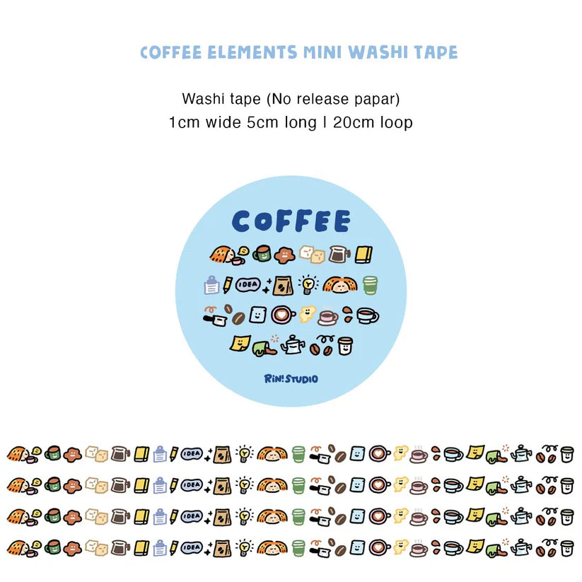 Coffee Mini:
Are you a coffee lover, would you say no to a beautiful latte? Or you are more like a cold brew person? Or you just like it simple and black.
Here we have the coffee mini washi tape, it brings you all the elements related to coffee.
My dear coffee lovers, what are you waiting for?