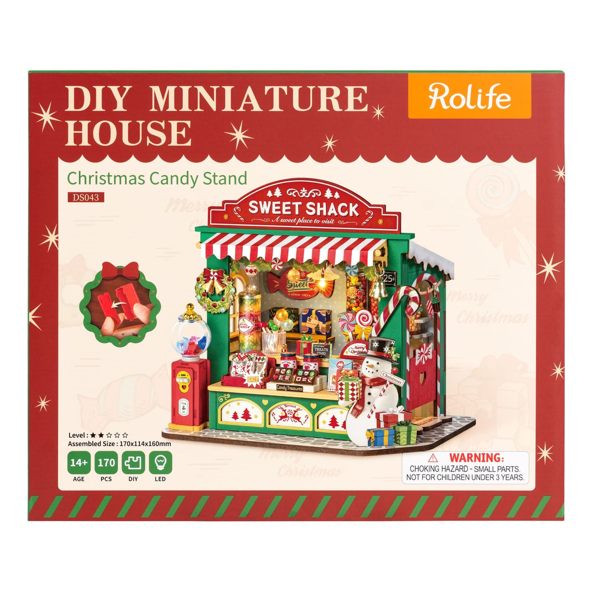 DIY Miniature House Kit: Christmas Candy Stand