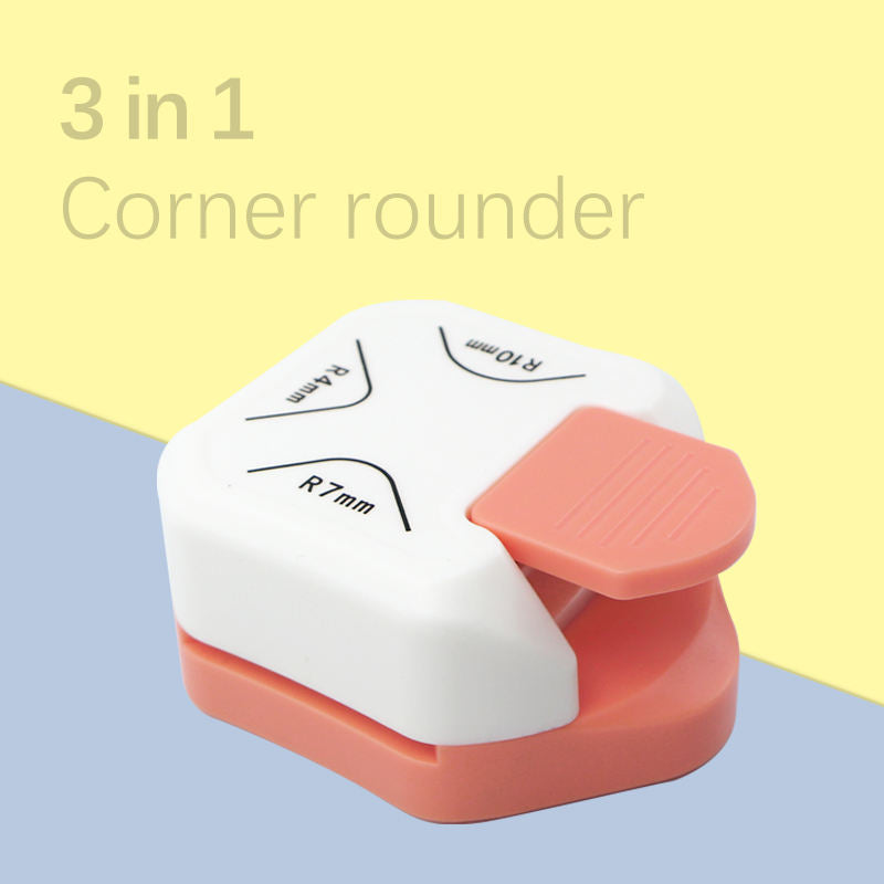 3 In 1 Corner & Paper Punch Corner Rounder - Pink