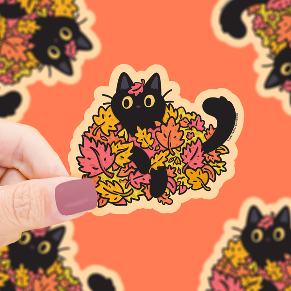 Kitty got in the leaves again! How could she resist jumping into a big, crunchy pile of them?