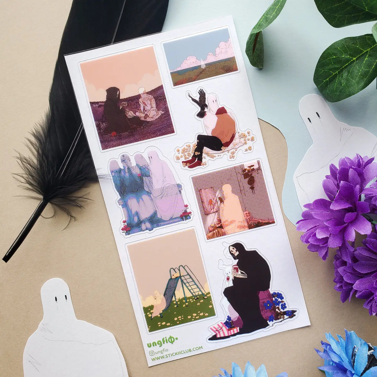 👻☁️ We wanna go hang out in @ungfio’s soft spooky world, turns out it’s less “doom and gloom” and more “just vibing, eternally.” Ghosts don’t haunt, they hang out and even the Grim Reaper clocks out for a coffee break between soul runs. It’s spooky, it’s chill, and honestly… it looks like a pretty good time.
