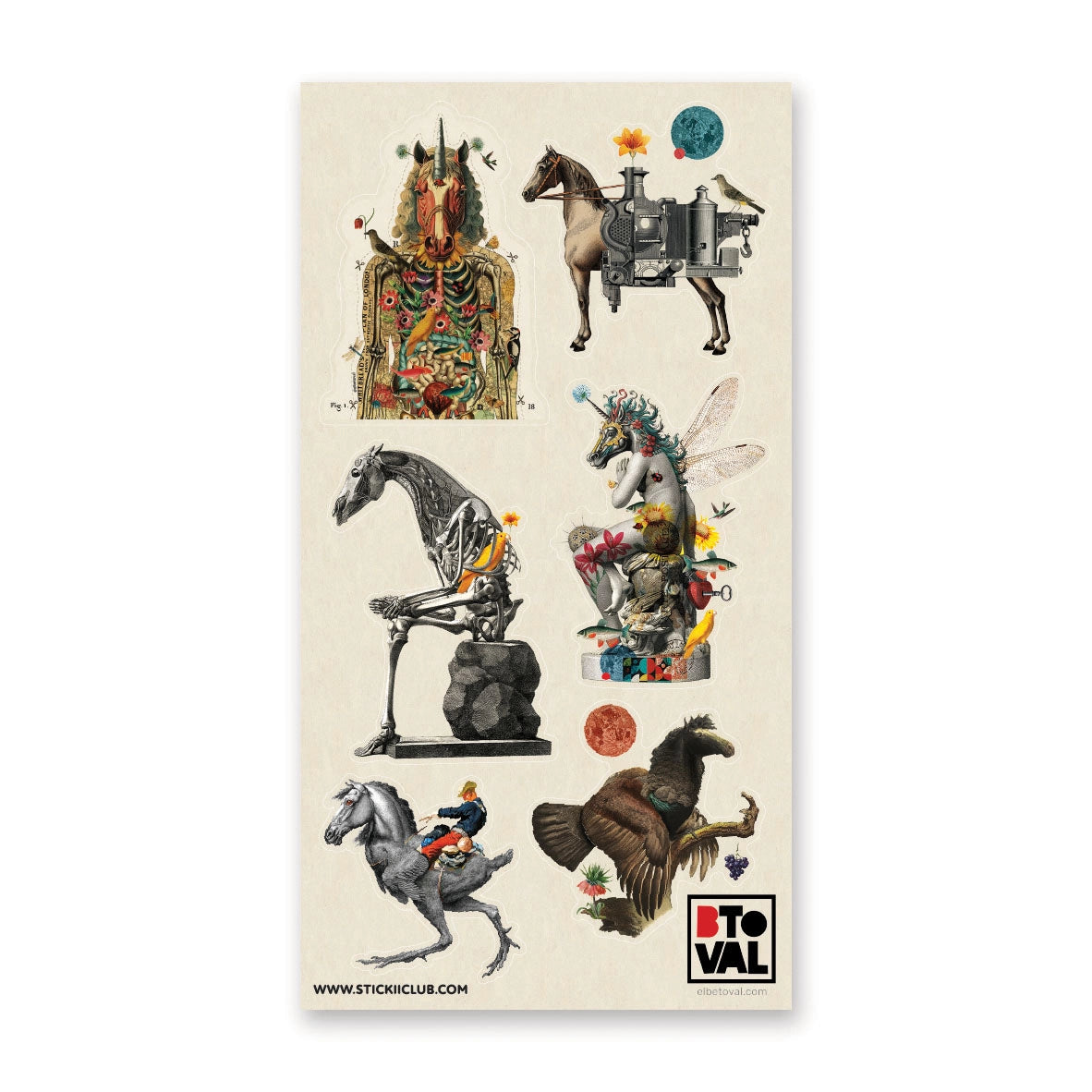 π¦
π In this whimsical set by @elbetoval, equine forms bloom with flowers, hum with clockwork, and sprout wings that shimmer like insects in sunlight. Blending nature and fantasy into striking collage art, add a touch of surreal charm to your pages and let these extraordinary hybrids gallop straight into your most creative adventures.
Top Coating: None
Adhesive Layer: Paper
Backing Layer: Clear PET
6.69" x 3.54".
Weight - 0.03lbs.
1 sheet included
