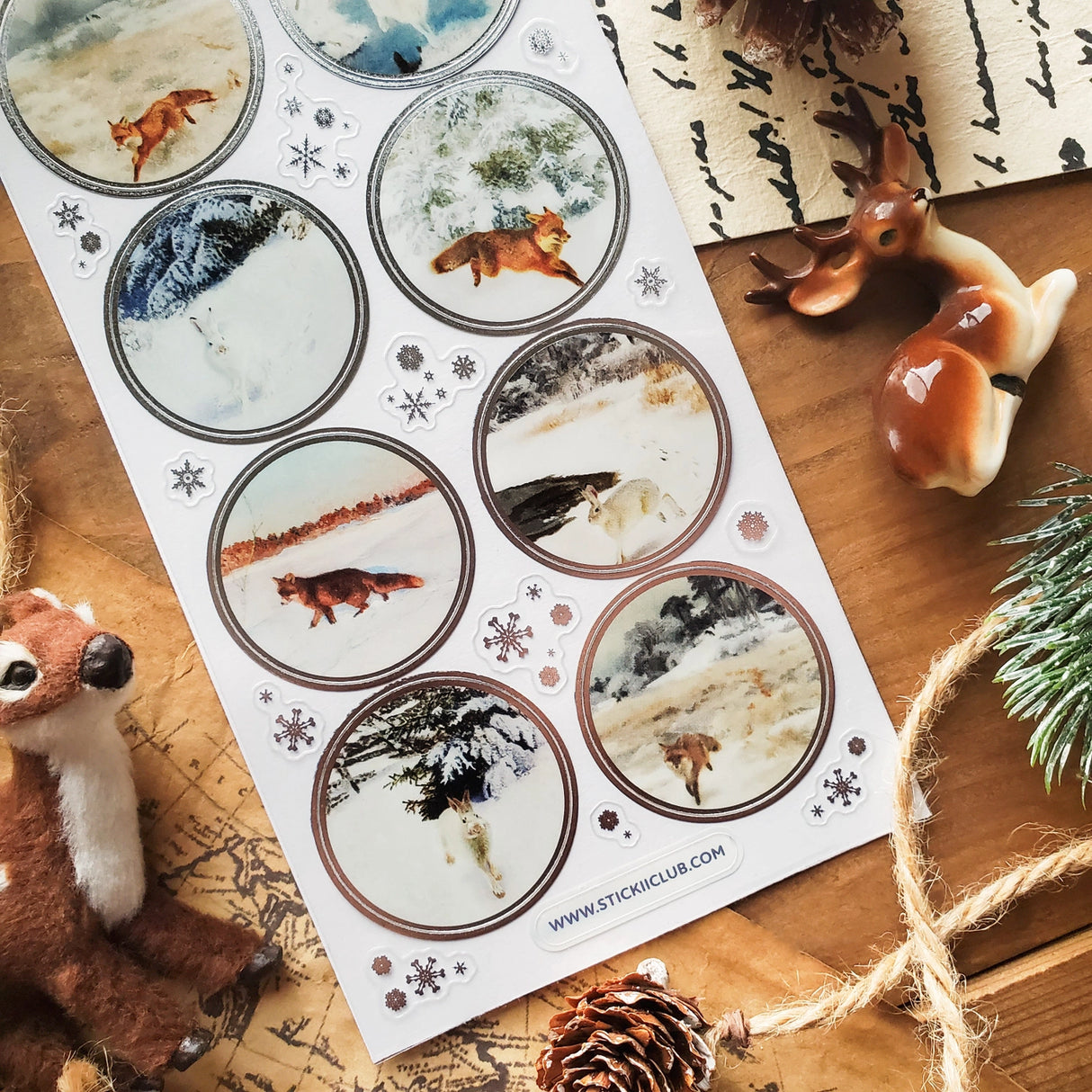 STICKII Through the Snow Seals Sticker Sheet
🦊🐇 Step into a storybook winter! This set captures quiet moments in nature — glistening snow, icy streams, and the soft stillness of a woodland blanketed in white.