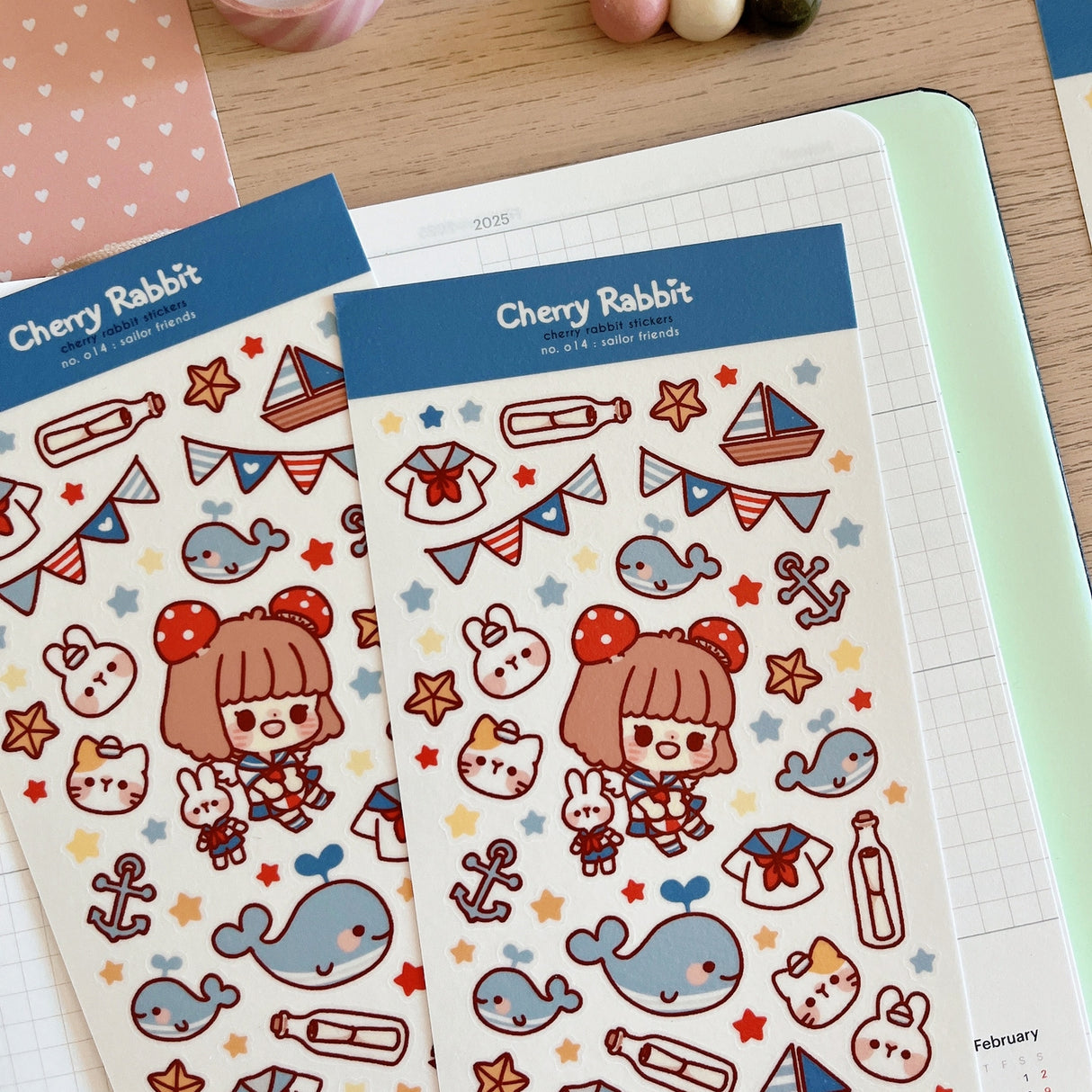 Cherry Rabbit - Sailor Friends Sticker Sheet