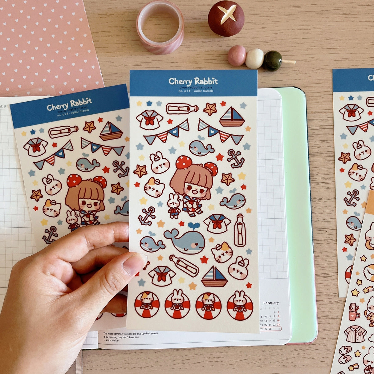 Cherry Rabbit - Sailor Friends Sticker Sheet