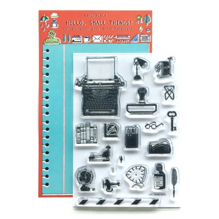 Need a little flavor to your style or possibly some small inspiration? Then the HST™ On My Desk Collection Stamps will be perfect for you. HST is where the details matter!!!
Product: Clear stamp
Size: Approximately 4 x 6 inches