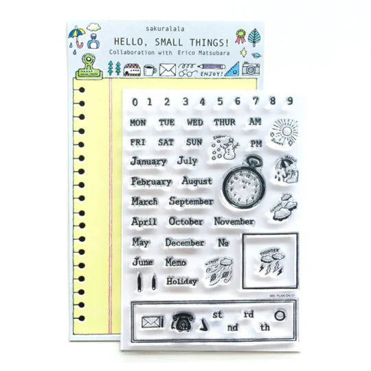 Ready to go beyond borders that constricts your imagination? Then build your pages with HST™ Plan On It Collection Stamps to fit your life.
This stamp set is a collaboration between Sakuralala and Eric Matsubara, a Japanese illustrator and eraser stamp artist to celebrate the past, present, and future. These stamps are the perfect edition for your journal or planner!