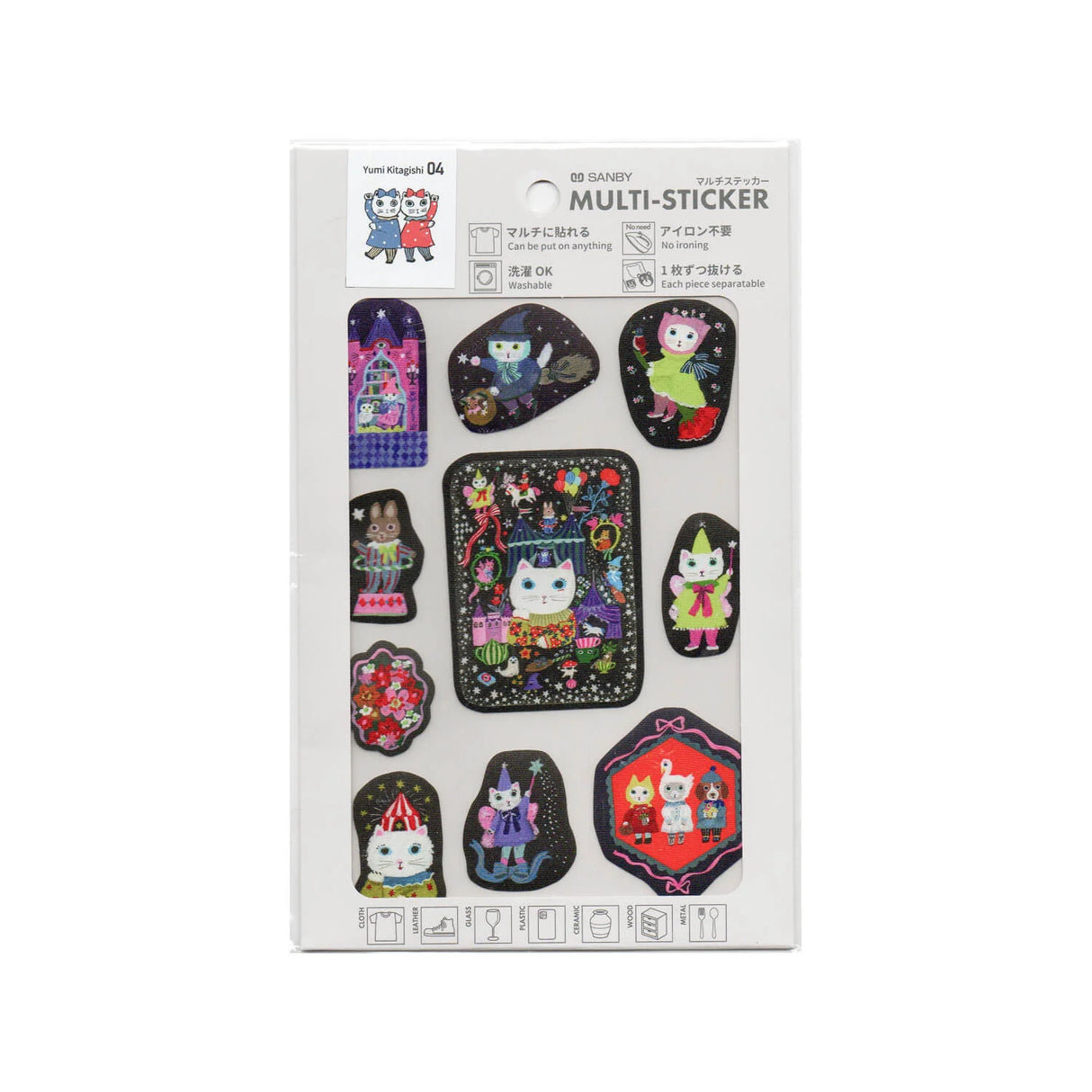 These special adhesive stickers can stick to just about anything—clothing, metal, plastic, and more. No ironing needed, so they’re perfect for materials that can’t be heated. When used on clothes or fabric, they’re washable and can handle repeated washes. Each design can be peeled off the sheet with its backing, ready to enjoy as a standalone sticker. Have fun creating your own favorite items with multi-stickers!
After pasting, leave it for at least 24 hours until it sets.
Do not stick directly to the skin
