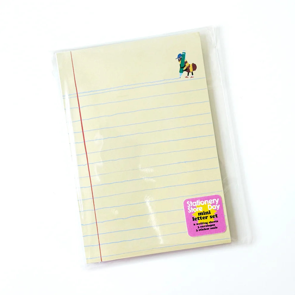 Letter writing set with Karen's little scribble bug
Set includes:
6 writing sheets 3.7" x 5.5"
3 illustrated envelopes
3 matching sticker seals