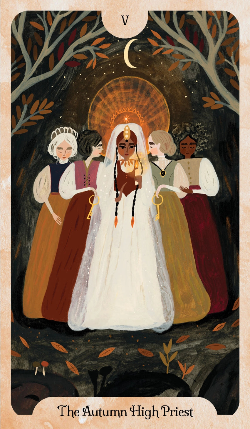 The Seasons of the Witch series returns with Autumn Tarot, an exploration of mystery, magic and transformative transitions.
Delight in a new expression of the much-loved and iconic Rider-Waite-Smith tarot, told through the hauntingly lovely lens of every witch’s favorite time of year, Autumn. In a season that’s as much about harvest as it is about release, let spiritual teacher Lorriane Anderson guide you on a journey through fall’s shadows as well as its beauty.