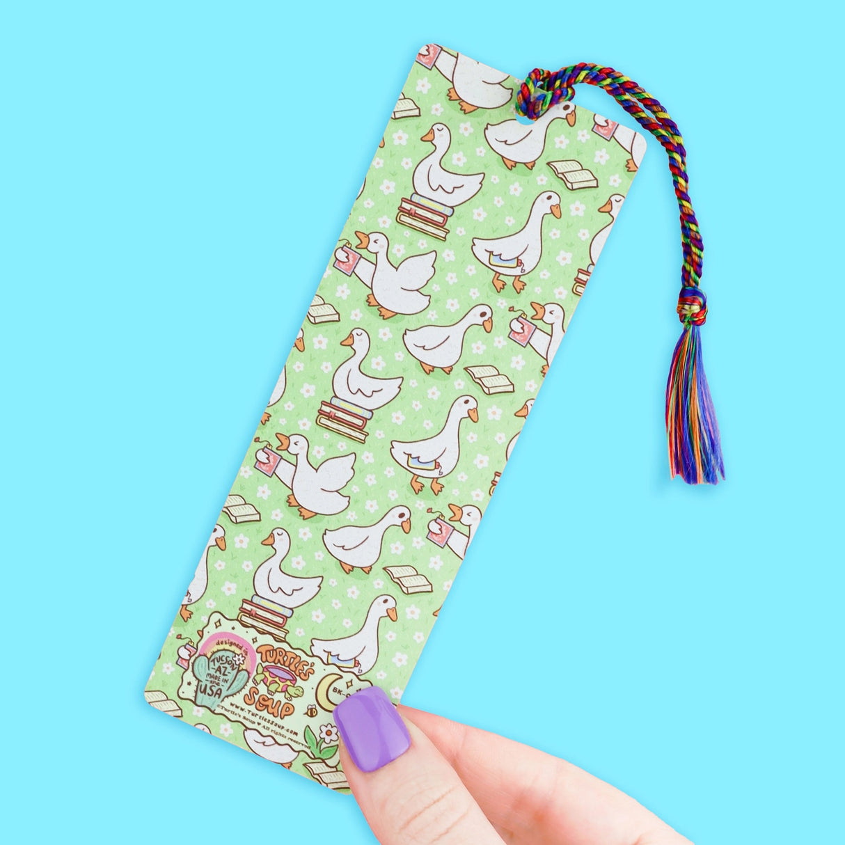 Hold your spot in style with our fun and funky bookmark collection! Whether you prefer romance, fantasy, or science fiction, our bookmarks will fit perfectly between the pages of your favorite novel.
🐢 Bookmark is printed on sustainably-sourced premium ultra-thick card stock with soft-touch matte texture
🐢 Unique design on the front and back
🐢 Bookmark measures 2" x 6"
🐢 Copyright © 2025 Turtle's Soup. All Rights Reserved.