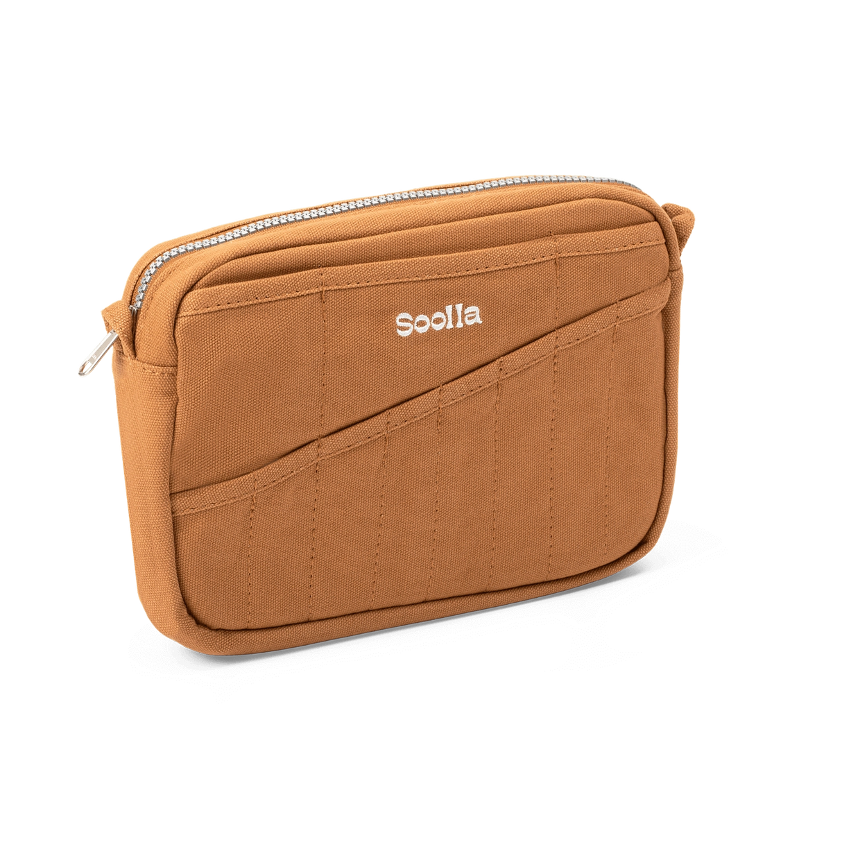 Features & Specs
Front layout: 8 slanted pockets + 3 directly behind
Interior: Main compartment fits an A5 notebook; two open compartments on each wall
Back panel: 3 wide exterior pockets + one full-length slip pocket
Quick-drying duck canvas — sturdy, breathable, and machine-washable
Convertible design — hooks for your own strap or a Soolla strap (coming soon)
Structured silhouette — holds its shape even when lightly packed
Full-width YKK zipper — smooth and durable
Compact profile — fits