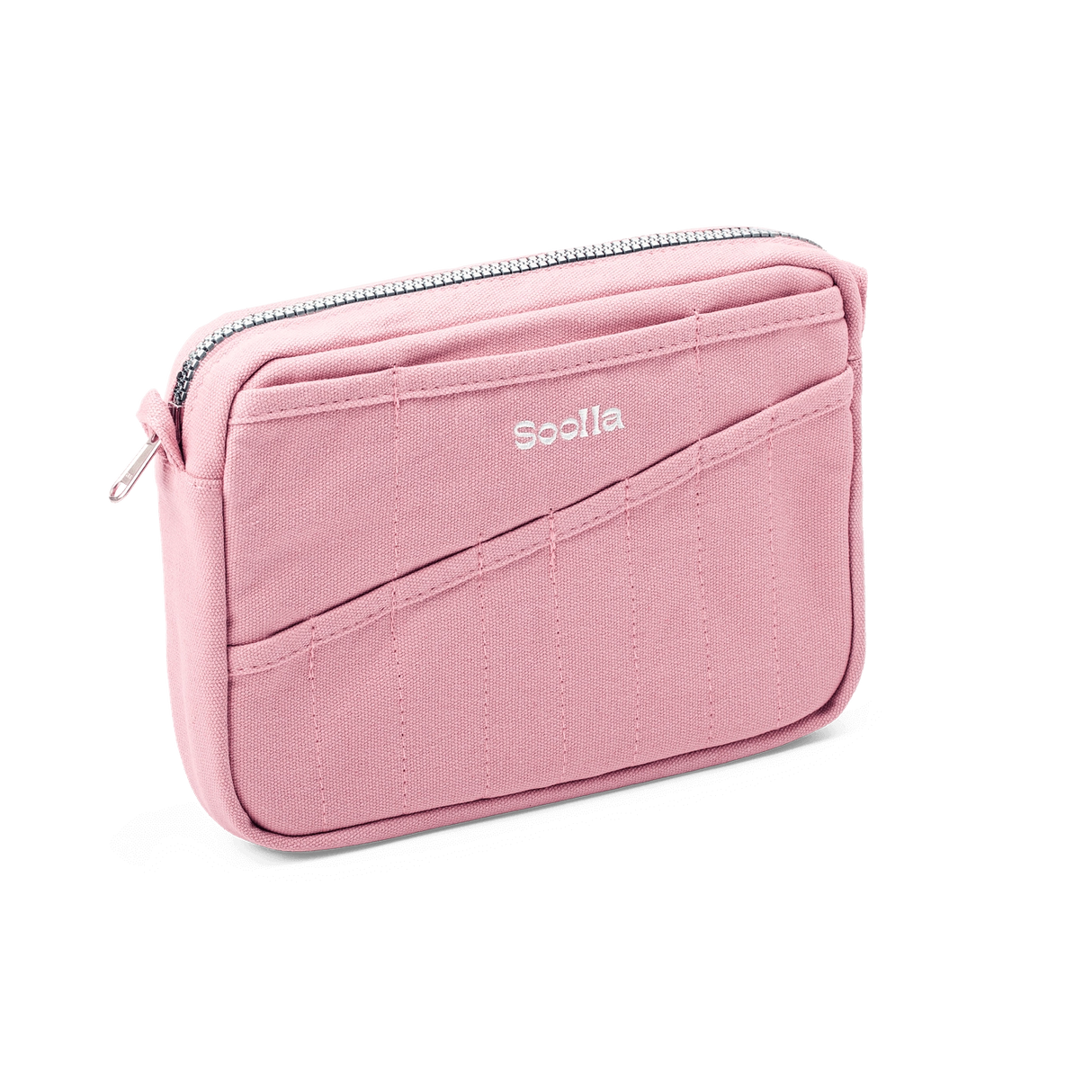 Features & Specs
Front layout: 8 slanted pockets + 3 directly behind
Interior: Main compartment fits an A5 notebook; two open compartments on each wall
Back panel: 3 wide exterior pockets + one full-length slip pocket
Quick-drying duck canvas — sturdy, breathable, and machine-washable
Convertible design — hooks for your own strap or a Soolla strap (coming soon)
Structured silhouette — holds its shape even when lightly packed
Full-width YKK zipper — smooth and durable
Compact profile — fits