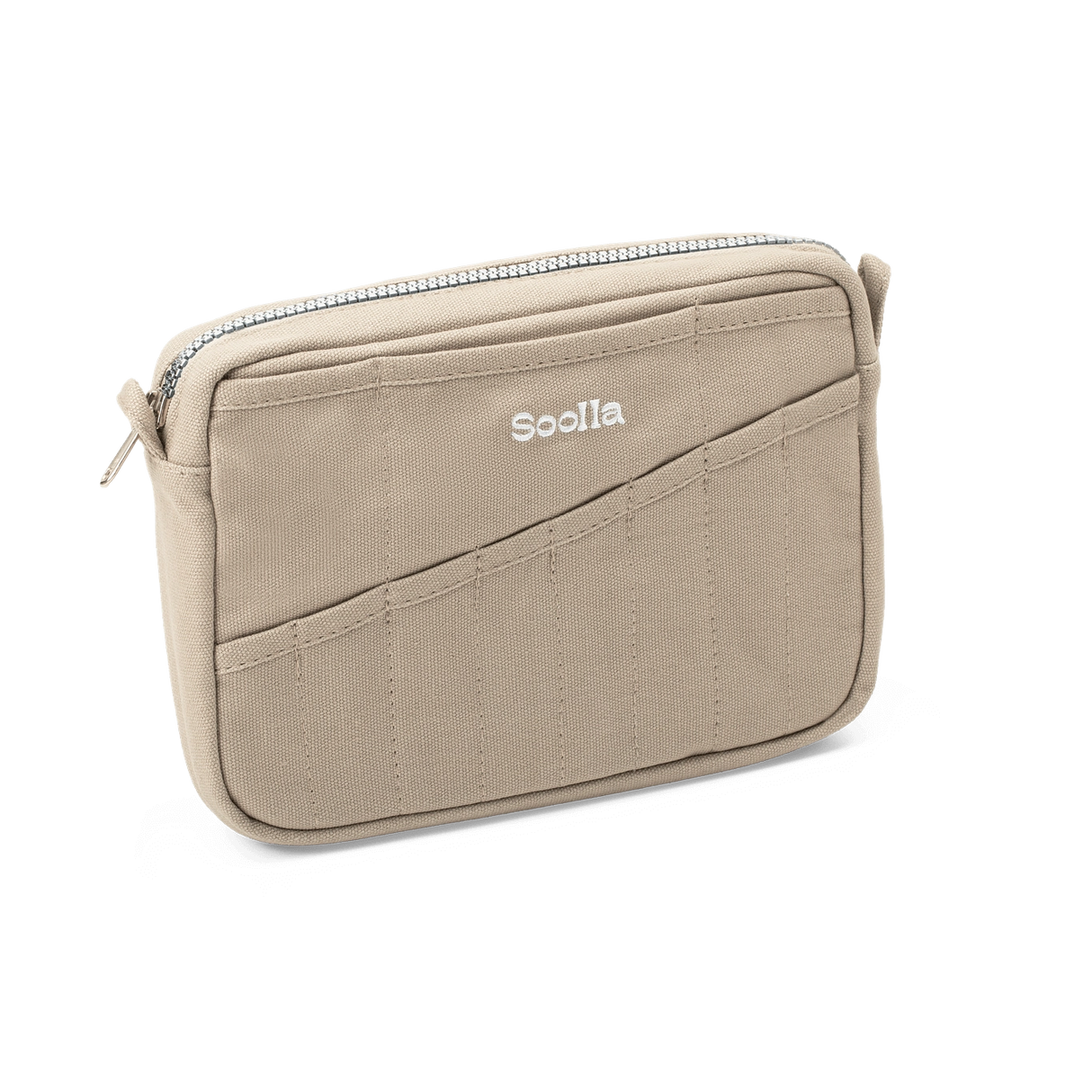 Features & Specs
Front layout: 8 slanted pockets + 3 directly behind
Interior: Main compartment fits an A5 notebook; two open compartments on each wall
Back panel: 3 wide exterior pockets + one full-length slip pocket
Quick-drying duck canvas — sturdy, breathable, and machine-washable
Convertible design — hooks for your own strap or a Soolla strap (coming soon)
Structured silhouette — holds its shape even when lightly packed
Full-width YKK zipper — smooth and durable
Compact profile — fits