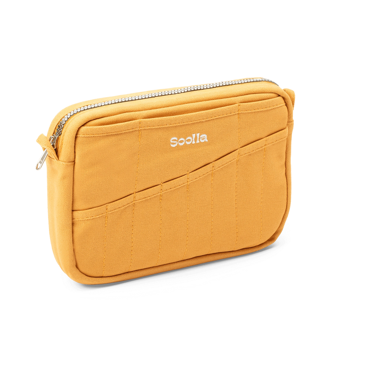 Features & Specs
Front layout: 8 slanted pockets + 3 directly behind
Interior: Main compartment fits an A5 notebook; two open compartments on each wall
Back panel: 3 wide exterior pockets + one full-length slip pocket
Quick-drying duck canvas — sturdy, breathable, and machine-washable
Convertible design — hooks for your own strap or a Soolla strap (coming soon)
Structured silhouette — holds its shape even when lightly packed
Full-width YKK zipper — smooth and durable
Compact profile — fits