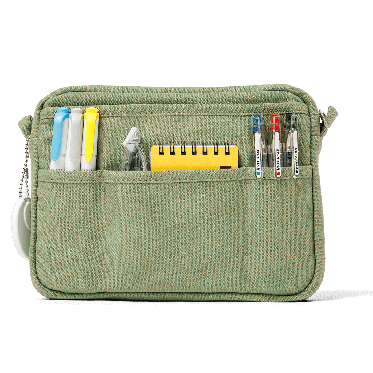 A compact carry-all pouch for artists, makers, and stationary lovers who appreciate a little order in their chaos. Structured enough to hold its form, soft enough to fit anywhere, and fully machine-washable for the days that get a little messy — your tools, pens, and creative essentials stay safe, visible, and ready wherever you go.
Inside, 20 pockets make space for art supplies, stationary essentials, and an A5 notebook, all secured by a smooth YKK zipper. Sized to fit within larger bags or carry on its o