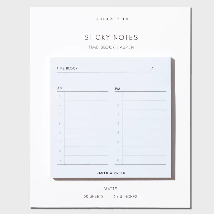 Cloth & Paper - Time Block Sticky Note