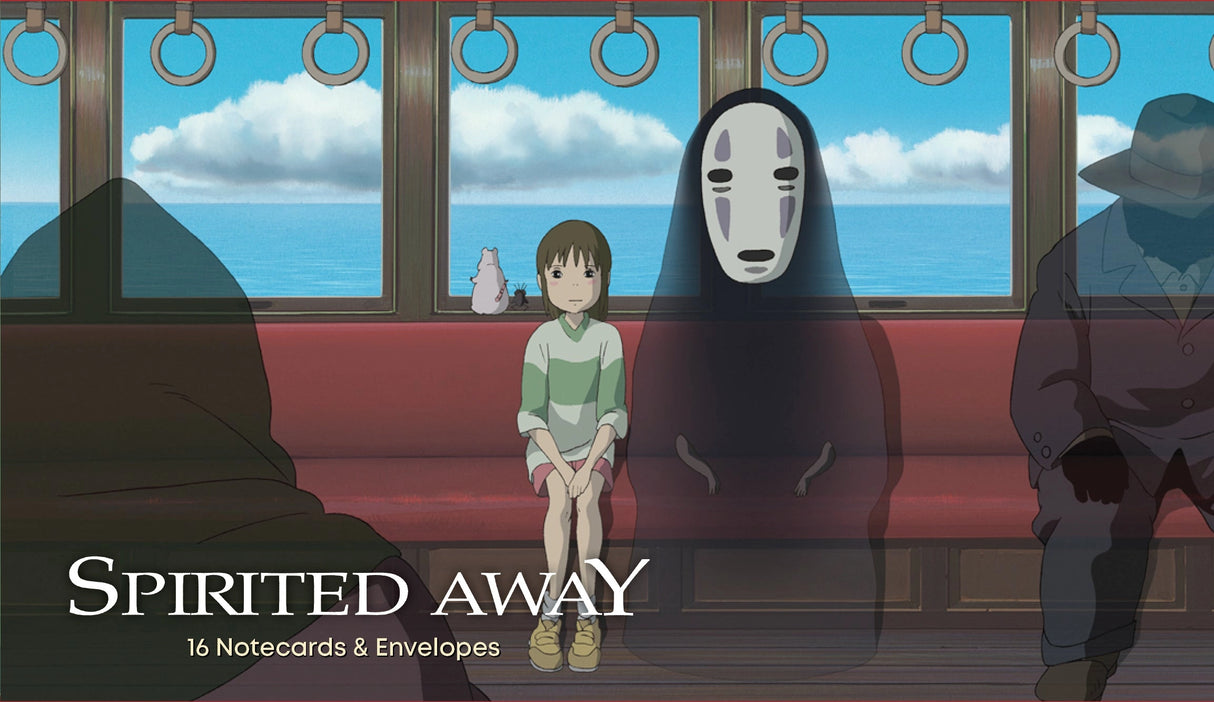 Connect with loved ones near and far with these notecards featuring film stills from Spirited Away, Studio Ghibli's award-winning film about a young girl's journey through the spirit realm.
Includes 16 folded cards with full-color artwork (8 designs, repeating twice) and 16 envelopes in a lovely gift box with a pull-off lid.
Pair this boxed set with other themed merchandise, including Spirited Away Journal, Spirited Away Sketchbook, Studio Ghibli 100 Collectible Postcards volumes 1 and 2, and more, to cr