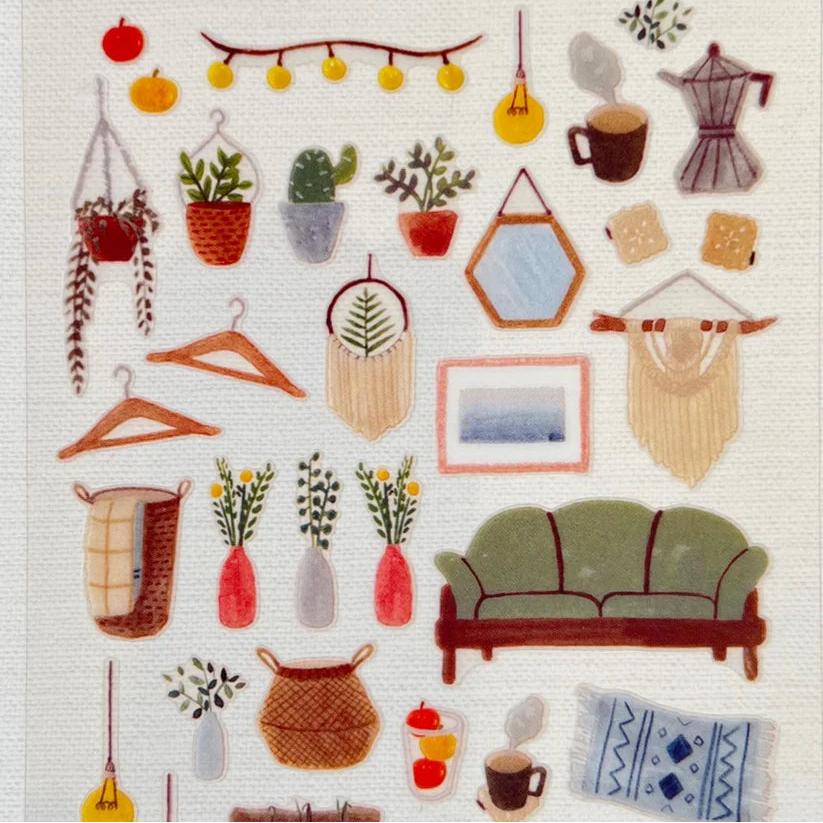 Bring warmth and cozy charm to your journal, planner, or happy mail with the Home Sweet Home sticker sheet from Suatelier. Known for their soft colors and playful aesthetic, Suatelier stickers add an instant dose of warmth and whimsy wherever you place them.
Package measures approx. 8" x 3.5"
Includes 1 sticker sheet