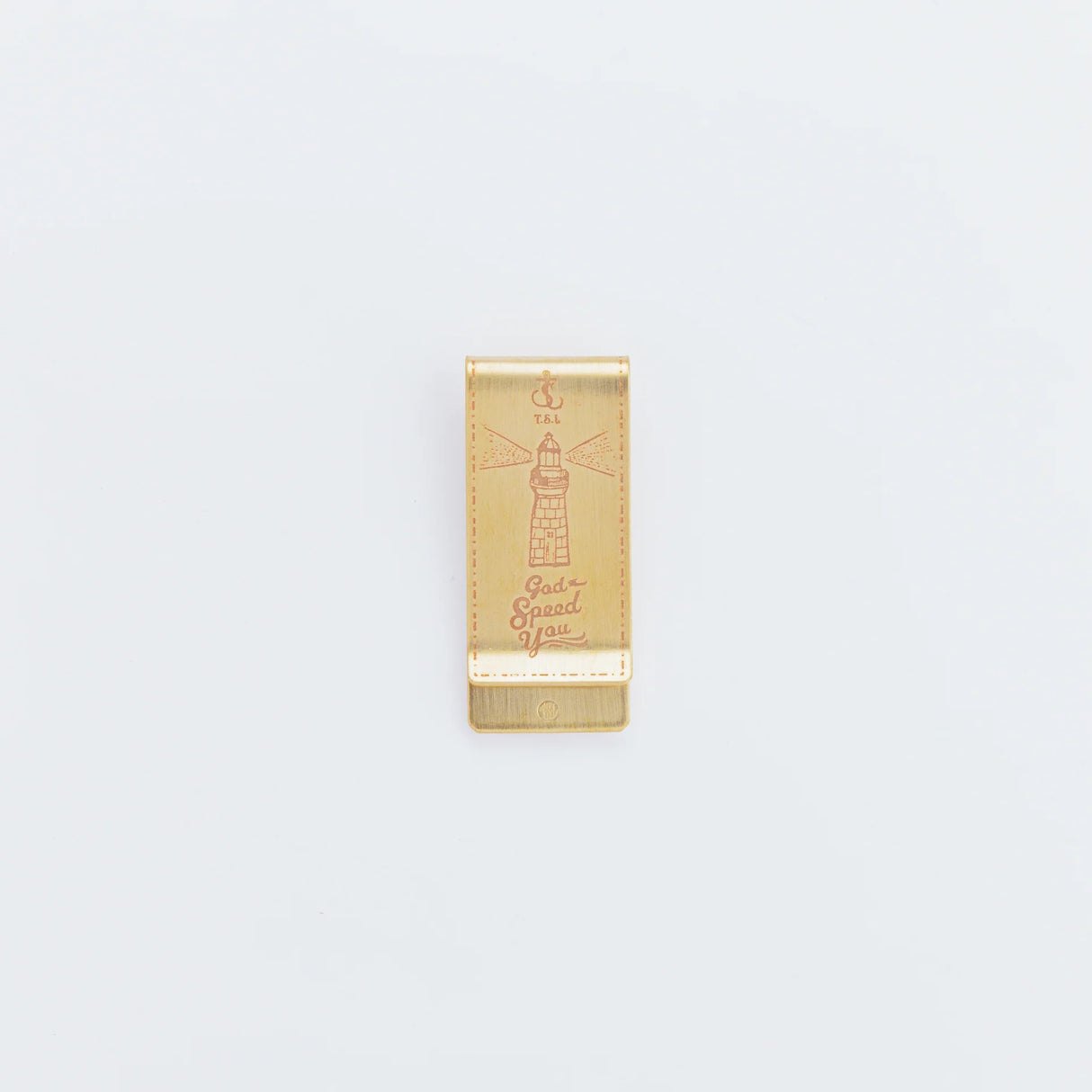 A brass money clip, handcrafted one by one with care.
Not only for holding bills—it’s also useful for keeping documents together with a notebook or planner.
Engraved with the message “God Speed You” and a lighthouse motif, wishing safe travels ahead.
Size: Approx. W2.3 x H5.3cm
As you use it, the brass will develop a natural patina over time—enjoy the changing character that comes with age.
Color: The color you see on your screen may differ from the actual product.
Brass Products
Due to the nature of