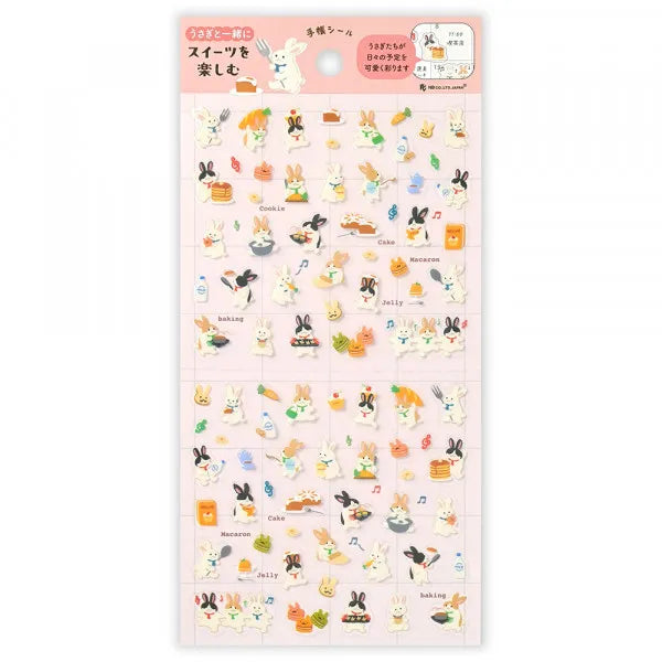 This sticker has a translucent and matte texture that blends in with the notebook.
It can be separated with perforations and carried as much as necessary.
I drew three rabbit brothers who enjoy making and eating sweets.
Recommended for those who like café visits and sweets.
1 Sheet included
165× 90mm
Transparent seal