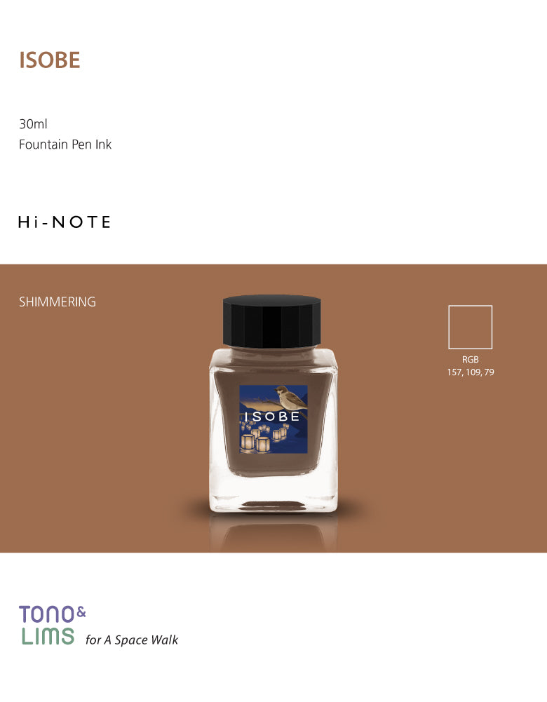The Special Collaboration Collection from Tono and Lims features inks created exclusively for their Space Walk events. Each color is part of a limited series typically produced for select Japanese brands and stationery shops, and they’re normally only available by visiting those physical stores or attending A Space Walk events. As a fun addition for Little Craft Fest, they have been made available for the Little Craft Fest Deep Sea Walk 2026.
Collaboration with Hi-Note
30ml
Shimmering