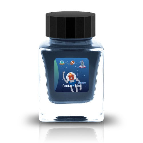 The Three-Year Anniversary Contact Collection features rich, vibrant colors with a smooth writing experience and fascinating characteristics such as shimmer and scent. The “Super” inks contain iridescent shimmer particles that shift color with the light, while the scented inks add a sensory twist to your writing. Please note that scented inks may feather when a large amount is applied—using fountain pen–friendly paper is recommended for the best results.