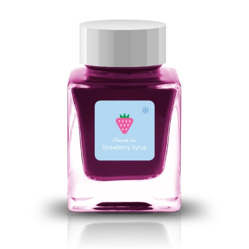 Inspired by the cool delight of shaved ice on a hot summer day, this series captures the sparkle and sweetness of your favorite treats. Soft Ice and Flake Ice embody the glistening texture of ice itself—clear bases filled with holographic and silver shimmer. The remaining nine inks take their cue from beloved flavors like strawberry, melon, and Ramune, bursting with vivid, cheerful color. Bright, refreshing, and full of life, these inks are sure to bring a splash of summer joy to your writing.
30ml