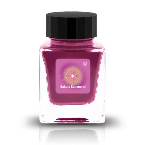 The DEEEP SPACE Collection is a series of fountain pen inks inspired by the mystery of the cosmos. Each color captures the spirit of the universe, from the deep stillness of interstellar space to the luminous shimmer of distant stars and the vivid tones of swirling nebulae. Formulated for smooth, effortless flow, these inks may also reveal subtle color-shifting effects, bringing dimension and brilliance to every stroke.
Pink shades to bright purple
30ml