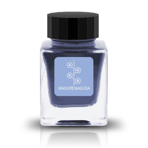WASURENAGUSA Ink
The Flower Memories Collection is inspired by the beauty of flowers. Some of the inks include shimmer to represent falling petals.
RGB: 151, 173, 217
Blue
30ml