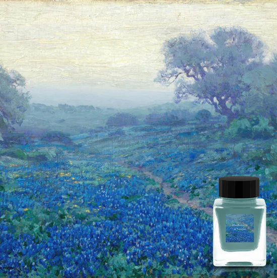 Bluebonnets at Sunrise
The Respect Collection pays homage to artistic masterpieces with inks that display the vibrant colors found in these artworks. These inks are also a part of the Crystal Line which has been produced specifically for glass pens.
Art work reference: Bluebonnets at Sunrise, 1917, by Robert Julian Onderdonk.
30ml
Glass Pen Only