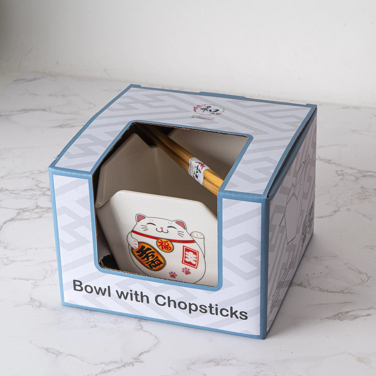 Everything tastes better in a to-go container…but this one is designed to be reusable
Bowl Size: 5" Dia x 4"H
Chopsticks 9"L
Capacity: 16 fl oz
Material: Ceramic
Microwave and Dishwasher Safe
Origin: China